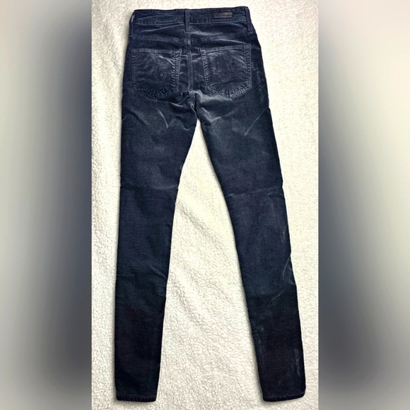 Ag Adriano Goldschmied Farrah High Rise Skinny Gray Velvet Jeans Sz 24 EUC - Picture 2 of 13